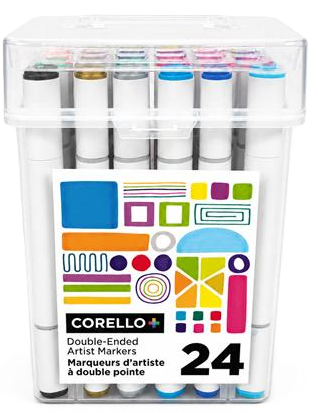 Marqueurs Alcool Corello : 24 Couleurs vives