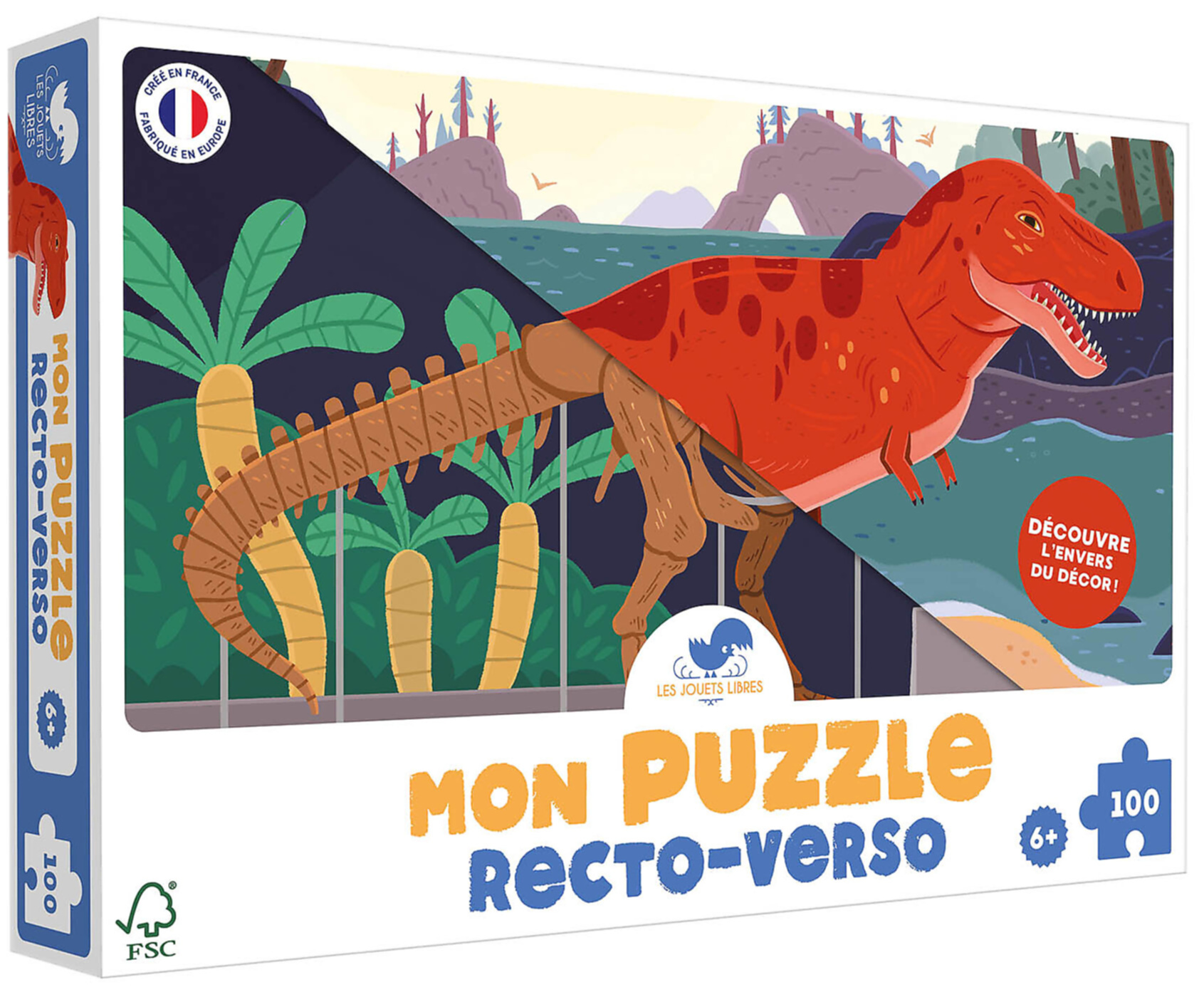 Mon puzzle recto-verso – T-Rex (100 pièces) – Les Jouets Libres